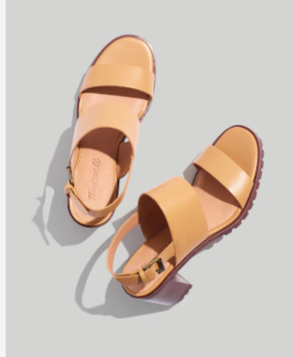 Madewell Kiera Leather Tan Lugsole Sandal Size 9.5